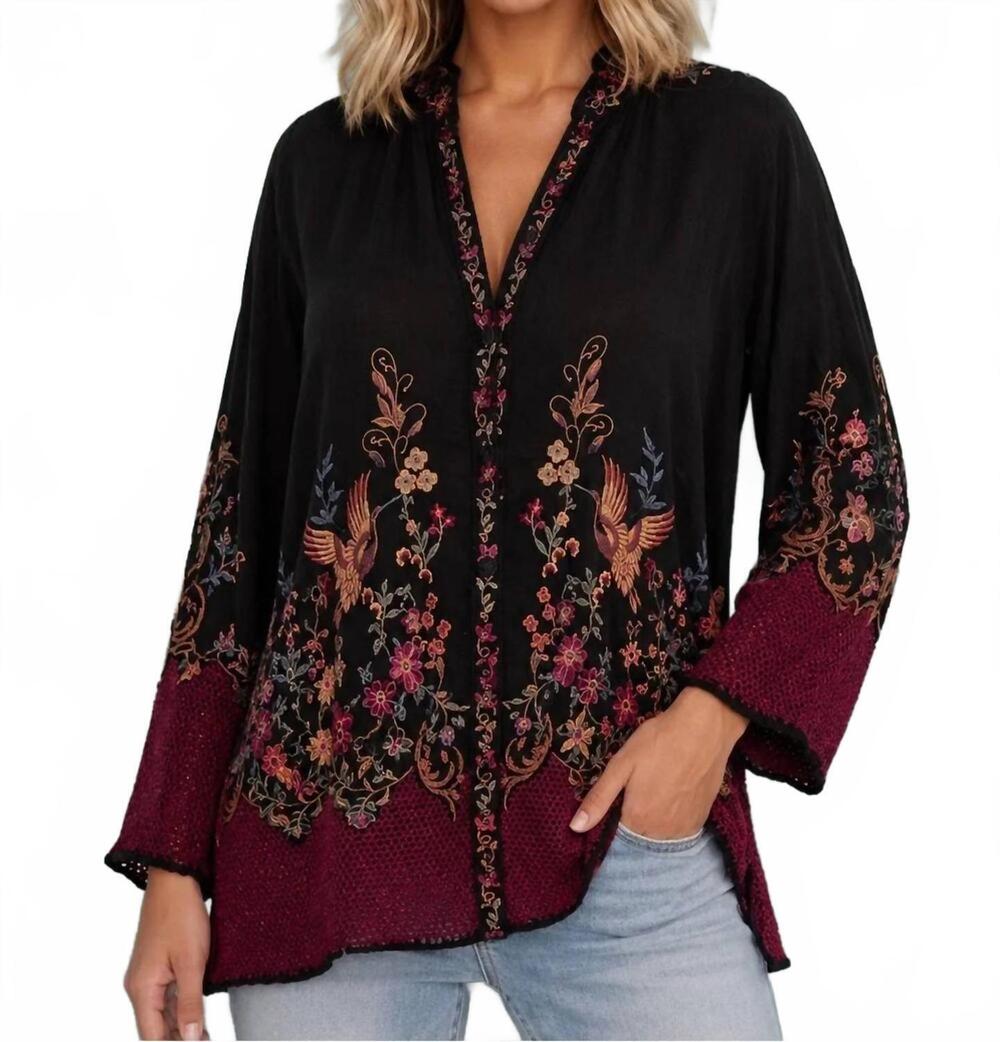 NEW JOHNNY WAS eleana blouse in black